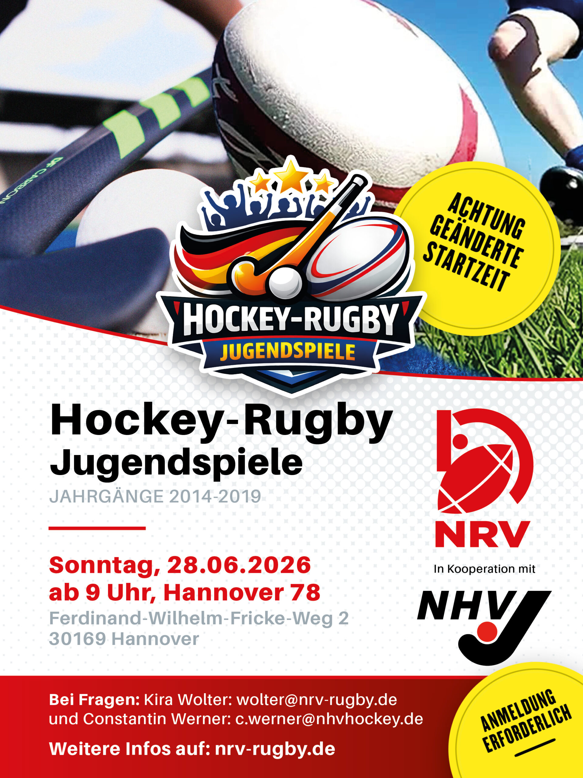 NRV Poster Hockey-Rugby-Spiele